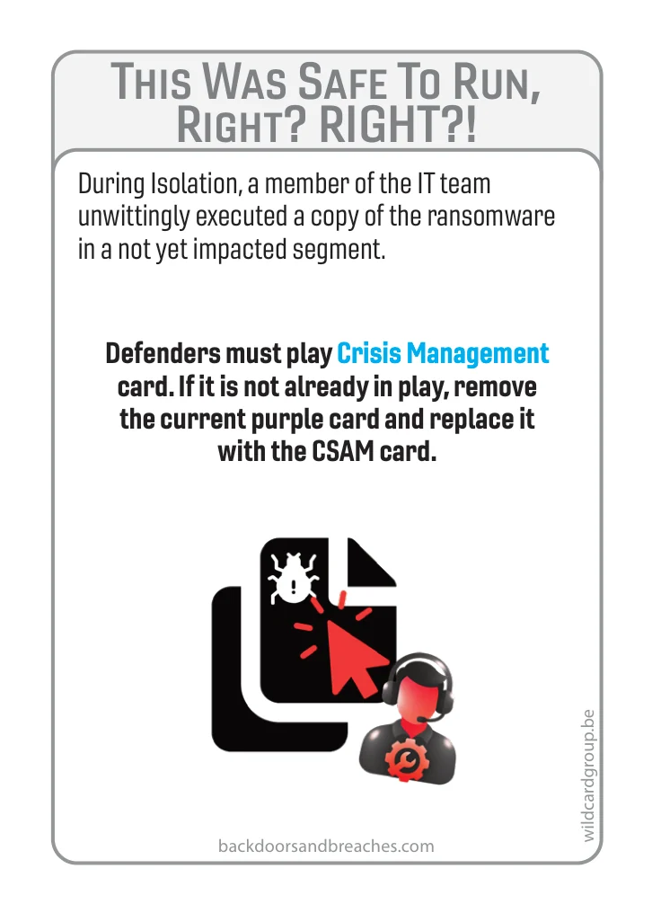 Card: This Was Safe to Run, Right? Right?!